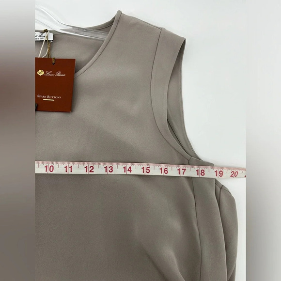Loro Piana Mae Flowing Cady  Top Stretch Silk Top In Taupe Brown Size 40 - Picture 6 of 9